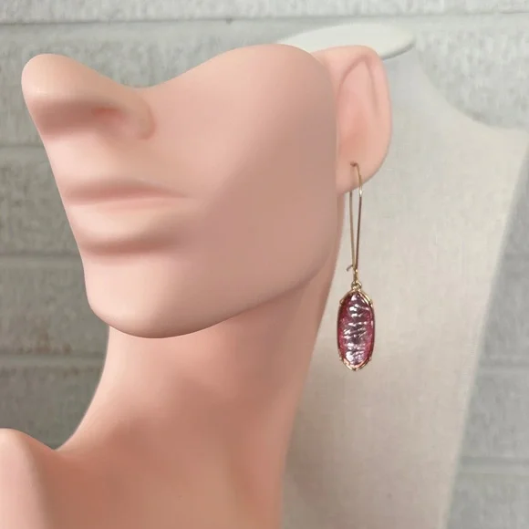 Catherine Malandrino Shades of Pink Dangle Earrings Set of 3 NEW Gold Tone hooks - Picture 7 of 8